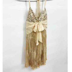 BCBGMaxAzria Cocktail Dress Sequined Halter Size 0